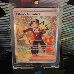 Pokemon TCG Destined Rivals Ethan's Adventure Full Art Trainer Card 236/182 Sir - Image 2