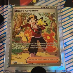 Pokemon TCG Destined Rivals Ethan's Adventure Full Art Trainer Card 236/182 Sir - Image 4