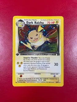 Dark Raichu 83/82 Team Rocket Holo First Edition Pokemon Card - Image 1