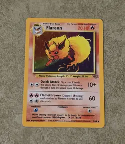 [ NM- ] Flareon 3/64 Jungle Holo Rare Unlimited Pokemon Card 1999 - Image 1