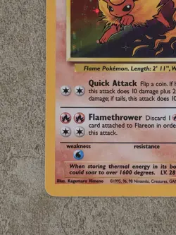 [ NM- ] Flareon 3/64 Jungle Holo Rare Unlimited Pokemon Card 1999 - Image 5
