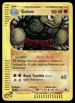 Pokemon Cards Golem 14/165 Expedition Base Set Holo Rare WOTC NM - Image 1