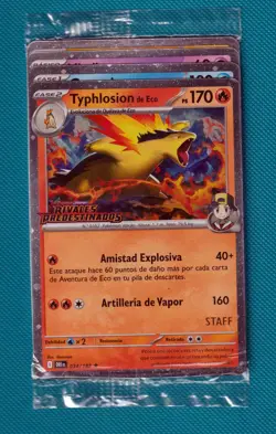 SPANISH Destined Rivals SEALED STAFF Stamped Prerelease Promo Set - All 4 Cards - Image 1