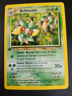 Pokemon TCG Bellossom Neo Genesis Holo Unlimited Rare First Edition 3/111 NM - Image 1