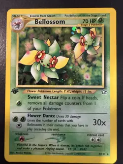 Pokemon TCG Bellossom Neo Genesis Holo Unlimited Rare 1st Edition - Image 1