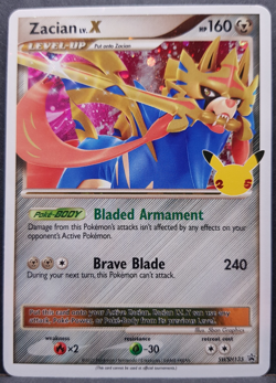 Zacian LV.X SWSH135 Celebrations Promo Holo Pokemon Pokemon Card English NM - Image 1
