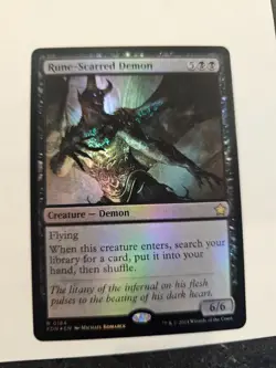 MTG - Rune-Scarred Demon FOIL Foundations #184 - Image 1