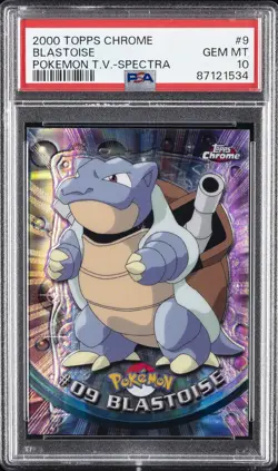 2000 TOPPS CHROME POKEMON T.V. SPECTRA #9 BLASTOISE PSA 10 - Image 1