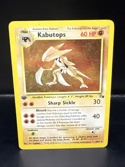 Pokemon TCG Kabutops 1st Edition Fossil Series Holo Rare 9/62 - Image 1
