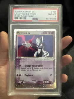 Mewtwo Ex Holo Swirl 101/109 Ruby And Sapphire PSA 8 NM-MT Pokemon - Image 1