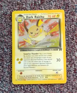Rare 2000 Pokemon Team Rocket Unlimited Dark Raichu #83/82 WOTC, VG - Image 2