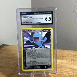 Vtg Pokemon TCG 2004 Ex Team Rocket Returns 47/119 Graded CGC Slab 6.5 Wobbuffet - Image 1