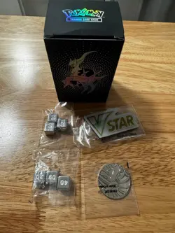Pokemon Arceus Vstar UPC Metal Dice, Coin, Marker and Empty Deck Box - Image 1