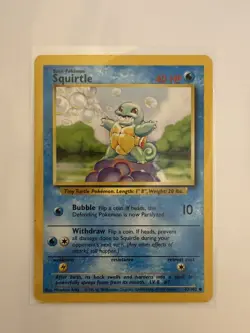 Pokemon TCG Squirtle Base Set 63/102 Regular Unlimited Common - Image 1