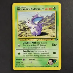 Giovanni's Nidoran 76/132 Gym Challenge Pokemon TCG Common/Uncommon VG Condition - Image 1