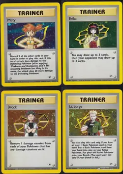 Pokemon Gym Heroes Joblot / Holo Bundle Lt. Surge, Brock, Misty, Erika X4 - Image 1