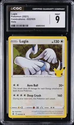 2021 POKEMON CELEBRATIONS HOLO #022/025 LUGIA CGC 9 - Image 1