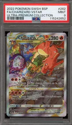 Pokemon Charizard VSTAR Ultra-Premium Coll. Full Alt Art Promo SWSH262 PSA 9 - Image 1