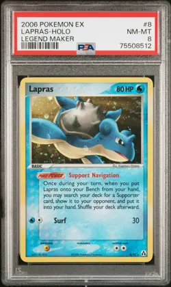 Lapras 2006 Pokemon EX Legend Maker #8 PSA 8 Holo - Image 1
