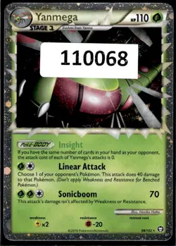 (110068) YANMEGA PRIME 98/102 Ultra Rare Holo HGSS Triumphant Pokemon Card - Image 1