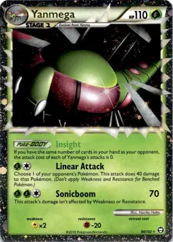 (110068) YANMEGA PRIME 98/102 Ultra Rare Holo HGSS Triumphant Pokemon Card - Image 2