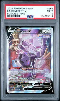 2021 POKEMON SWORD & SHIELD FUSION STRIKE #255 FULL ART/GENESECT V PSA 9 - Image 1