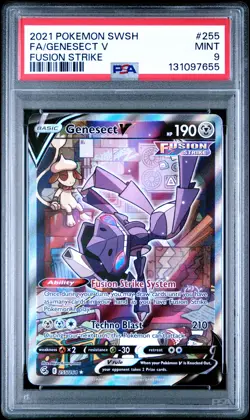 2021 POKEMON SWORD & SHIELD FUSION STRIKE #255 FULL ART/GENESECT V PSA 9 - Image 1
