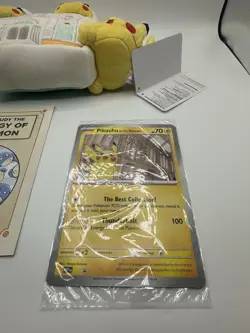 Pokemon x National History Museum Pikachu Jumbo Promo TCG Card & Plush Toy - Image 2