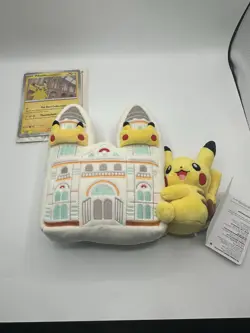 Pokemon x National History Museum Pikachu Jumbo Promo TCG Card & Plush Toy - Image 5