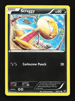 Scraggy 66/111 LP Furious Fists English Pokemon Card TCG - Image 1