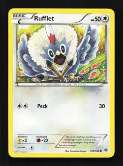 Rufflet 129/162 MP BREAKthrough English Pokemon Card TCG - Image 1
