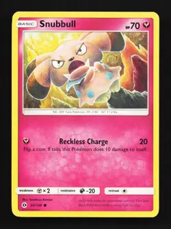 Snubbull 90/149 LP Sun & Moon English Pokemon Card TCG - Image 1
