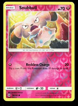 Snubbull 90/149 Sun & Moon LP Reverse Holo Pokemon Card TCG - Image 1