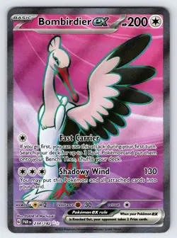 Bombirdier ex 234/182 2023 Paradox Rift Pokemon Card TCG Ultra Rare Full Art Nm - Image 1