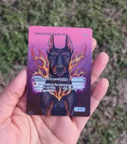 MTG Altered Art Hand Painted Card: Immolating Souleater - Image 1