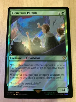 Generous Patron NM -Surge Foil- Commander: Final Fantasy MtG Magic the Gathering - Image 1