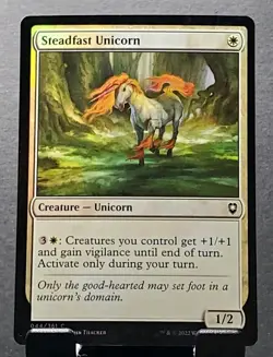 MTG 44/361 STEADFAST UNICORN Foil Commander Legends Battle for Baldur's Gate⚔ - Image 1