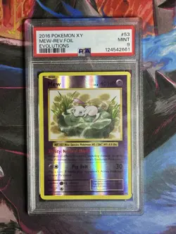 PSA 9 Mew- Evolutions 2016 Reverse Holo Rare 53/108 - Pokemon Card - Image 1