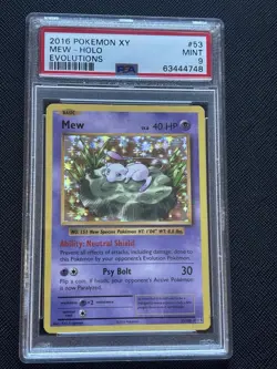 Pokemon Card - XY Evolutions Mew 53/108 Holo PSA 9 MINT! - Image 1