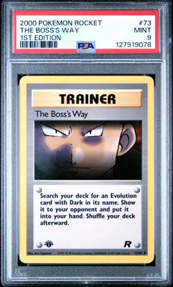 2000 POKEMON ROCKET 1ST ED #73 THE BOSS'S WAY PSA 9 - Image 1