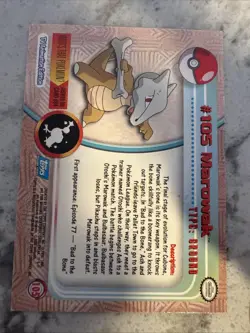 Marowak #105 2000 Topps Series 2 Pokemon Blue Logo TV Animation Edition holo - Image 2