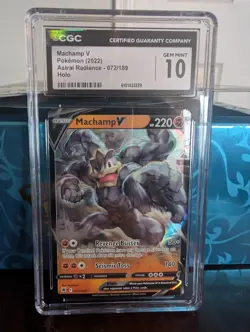 Pokemon 2022 Machamp V From Astral Radiance #072/189 CGC 10 Gem Mint - Image 1