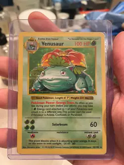 Pokemon TCG Venusaur Base Set 15/102 Holo Shadowless Holo Rare - Image 1