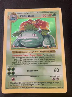 Pokemon TCG Venusaur Base Set 15/102 Holo Shadowless Holo Rare - Image 4