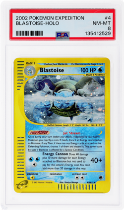 2002 Pokemon Expedition Blastoise Holo #4 PSA 8 - Image 1