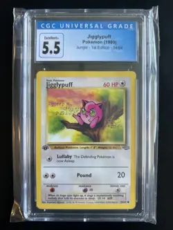 Jigglypuff Pokemon 1999 Jungle 1st Edition 54/64 CGC 5.5 Excellent + - Image 1