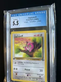 Jigglypuff Pokemon 1999 Jungle 1st Edition 54/64 CGC 5.5 Excellent + - Image 2