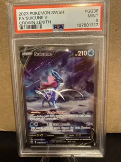 2023 Pokemon SWSH FA/Suicune V Crown Zenith GG38/GG70 PSA 9 - Image 1