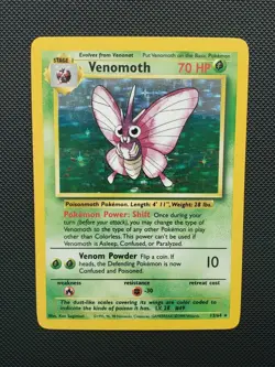 NO SYMBOL ERROR Venomoth Jungle 13/64 *NM* Near Mint Pokemon TCG Holo Rare WOTC - Image 1