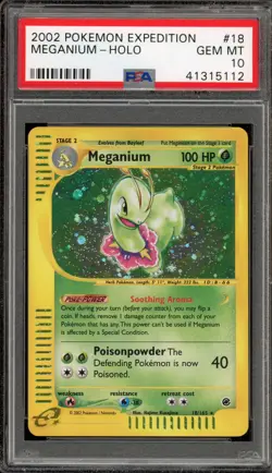 Pokemon Meganium Expedition Holo Rare #18 PSA 10 Gem Mint - Image 1